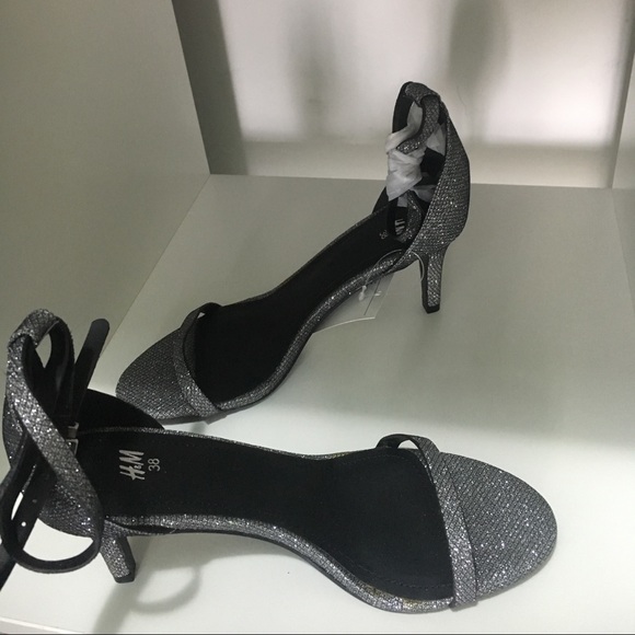 H&M silver sparkling sandals NWT -38/ Size 7 - Picture 5 of 5